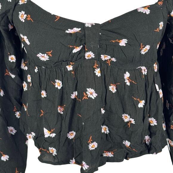 BILLABONG LOVE YOU MORE LONG SLEEVE BLOUSE IN OFF BLACK NWOT WOMEN'S SIZE MEDIUM - Picture 5 of 13